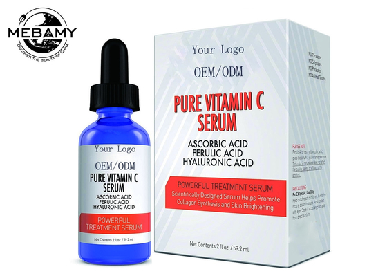 O soro ácido Ferulic do ácido hialurónico do soro puro da vitamina C ilumina e nivela o fulgor jovem do tom de pele