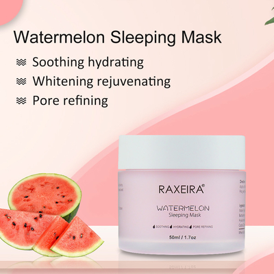 máscara de hidratação durante a noite ácida hialurónica do sono da melancia da máscara protetora dos cuidados com a pele 50ml